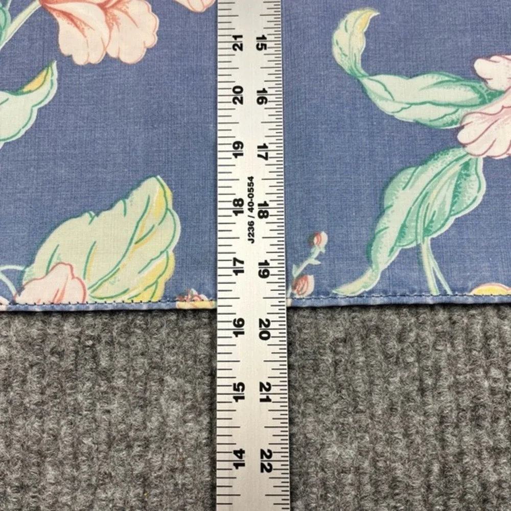 Vtg Springmaid Pillowcase 19x32 Percale Blue Floral Cottagecore Made‎ in USA